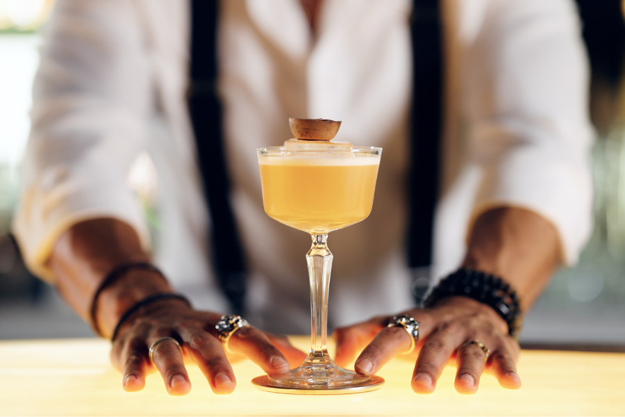 Cocktail being served